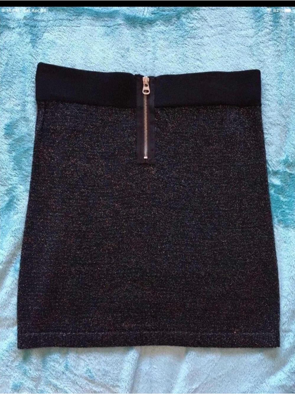 NWOT - Sparkle Black Zip-Back Pencil Skirt